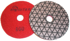 Monster Trio Dry Diamond Polishing Pads - 100 Grit