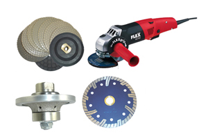 Edge work kit for profile and polish granite 
