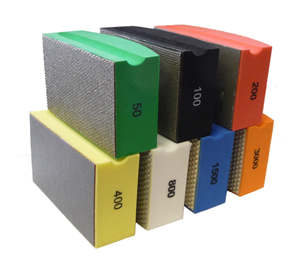 Diamond hand polishing pads set of 7